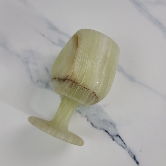 Natural Stone Goblet Chalise Wine Glass - Picture 2 of 11